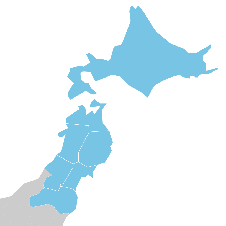 北海道・東北エリアの地図